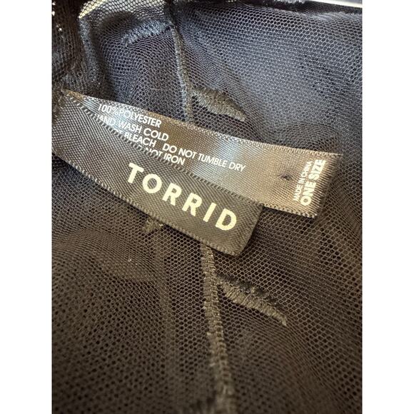 Torrid Black Lace Ruana Kimono Coverup Boho Plus One Size - Picture 4 of 4